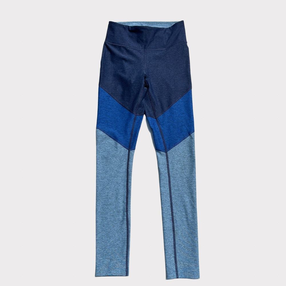 Outdoor Voices 7/8 Tri-Tone Mid Rise Leggings XS Blue Springs - Picture 8 of 8